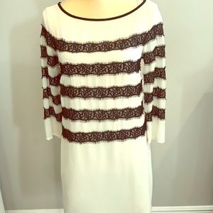 Tommy Hilfiger white dress with black lace